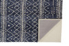 4' x 6' Blue and Ivory Striped Stain Resistant Area Rug