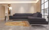 4' x 6' Cream Oriental Power Loom Stain Resistant Area Rug