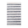 4' x 6' Black and Ivory Wool Striped Flat Weave Handmade Area Rug with Fringe