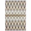 4' x 6' Gray and Taupe Ikat Pattern Area Rug