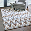 4' x 6' Gray and Taupe Ikat Pattern Area Rug