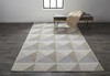 4' x 6' Beige Gray and Ivory Geometric Area Rug