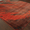 4' x 6' Red and Grey Abstract Power Loom Stain Resistant Area Rug