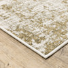 4' x 6' Beige Gold and Grey Abstract Power Loom Stain Resistant Area Rug