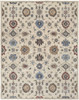4' x 6' Ivory Blue and Tan Wool Floral Tufted Handmade Stain Resistant Area Rug