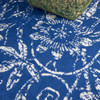 4' x 6' Navy Blue Floral Dhurrie Polypropylene Area Rug