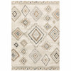 4' x 6' Ivory Orange Tan Black and Grey Southwestern Power Loom Stain Resistant Area Rug