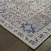 4' x 6' Blue and Grey Oriental Power Loom Stain Resistant Area Rug