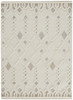 4' x 6' Ivory Tan and Silver Wool Geometric Tufted Handmade Stain Resistant Area Rug