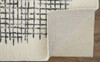 4' x 6' Ivory Gray and Black Wool Plaid Tufted Handmade Stain Resistant Area Rug