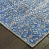 4' x 6' Blue and Brown Floral Power Loom Stain Resistant Area Rug