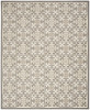 4' x 6' Ivory and Grey Fleur De Lis Stain Resistant Non Skid Area Rug