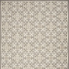 4' x 6' Ivory and Grey Fleur De Lis Stain Resistant Non Skid Area Rug