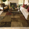 4' x 6' Green and Red Geometric Power Loom Stain Resistant Area Rug