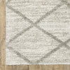 4' x 6' Ivory & Grey Geometric Shag Power Loom Stain Resistant Area Rug