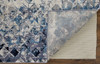 4' x 6' Blue Ivory and Gray Geometric Power Loom Distressed Area Rug