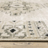 4' x 6' Ivory Grey Black and Ivory Southwestern Power Loom Stain Resistant Area Rug