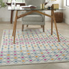 4' x 6' Blue & Ivory Geometric Dhurrie Area Rug