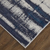 4' x 6' Ivory Blue and Gray Abstract Power Loom Distressed Area Rug