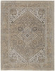 4' x 6' Brown Ivory and Tan Floral Power Loom Distressed Area Rug