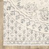 4' x 6' Ivory and Grey Floral Power Loom Stain Resistant Area Rug