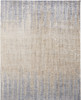 4' x 6' Tan Brown and Blue Abstract Power Loom Distressed Area Rug