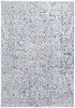 4' x 6' Blue Gray and Silver Abstract Distressed Viscose Area Rug with Fringe