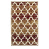 4' x 6' Brick and Gold Geometric Stain Resistant Area Rug