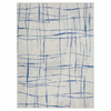 4' x 6' Blue and Ivory Abstract Dhurrie Polypropylene Area Rug