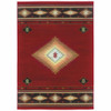 4' x 6' Red and Beige Ikat Pattern Area Rug