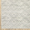 4' x 6' Grey Geometric Power Loom Stain Resistant Area Rug