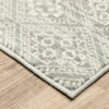 4' x 6' Grey Geometric Power Loom Stain Resistant Area Rug