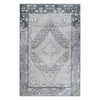 4' x 6' Light Gray Geometric Power Loom Distressed Stain Resistant Non Skid Area Rug