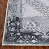 4' x 6' Light Gray Geometric Power Loom Distressed Stain Resistant Non Skid Area Rug