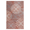 4' x 6' Ginger and Gray Medallion Power Loom Stain Resistant Area Rug