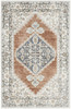 4' x 6' Gray Oriental Power Loom Distressed Washable Area Rug
