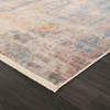 4' x 6' Gray Beige Blue & Yellow Abstract Power Loom Distressed Stain Resistant Area Rug