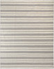 4' x 6' Gray and Ivory Striped Dhurrie Hand Woven Stain Resistant Area Rug