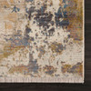 4' x 6' Gray and Ivory Abstract Power Loom Distressed Stain Resistant Area Rug
