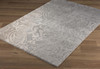 4' x 6' Grey Damask Power Loom Stain Resistant Area Rug