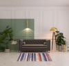 4' x 6' Multicolor Irregular Striped Area Rug