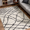 4' x 6' Gray and Black Modern Abstract Area Rug