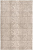 4' x 6' Tan Ivory and Brown Geometric Stain Resistant Area Rug