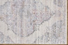 4' x 6' Ivory Gray and Pink Abstract Distressed Area Rug with Fringe