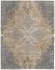 4' x 6' Silver Tan and Gray Floral Power Loom Area Rug