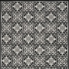 4' x 6' Black and White Fleur De Lis Stain Resistant Non Skid Area Rug