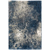 4' x 6' Blue and Grey Abstract Shag Power Loom Stain Resistant Area Rug