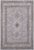 4' x 6' Gray Orange and Ivory Floral Power Loom Stain Resistant Area Rug