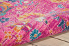 4' x 6' Fuchsia Floral Power Loom Area Rug