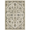 4' x 6' Beige Gold Blue and Grey Oriental Power Loom Stain Resistant Area Rug